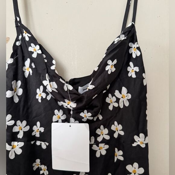 NWT Free People / Fame And Partners Satin Printed Ashlee Dress - Picture 2 of 5